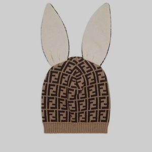 fendi kids ff logo bunny ear baby hat